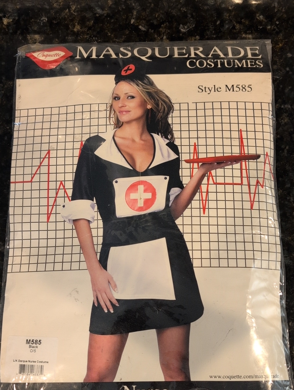 Coquette Masquerade Black & White Nurse Costume - Style M585